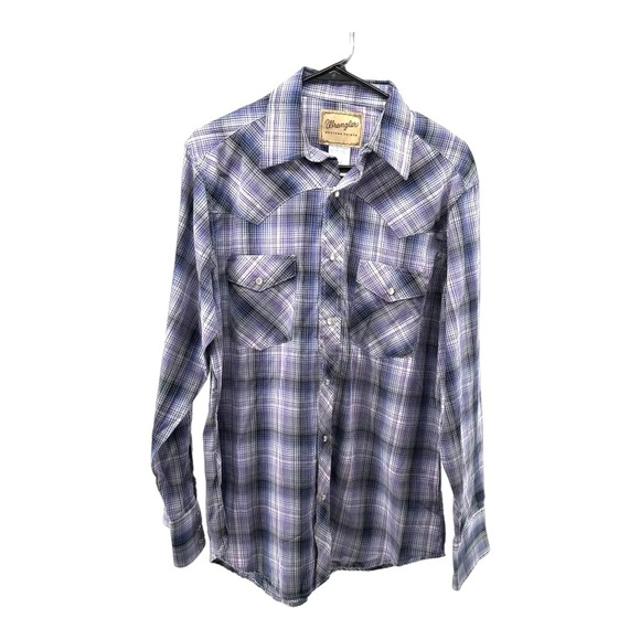 Wrangler Other - Wrangler | Men’s M Medium Plaid Pearl Snap Long Sleeve Shirt Western Rodeo